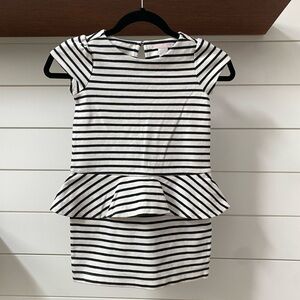 Janie and Jack Striped Peplum Kids Dress